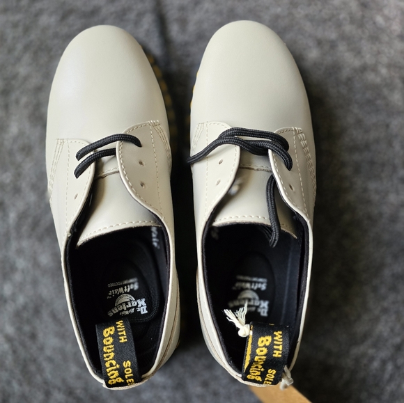 DR. MARTENS AUDRICK PLATFORM DERBY WOMEN'S SHOES COBBLESTONE GREY SIZE 7 - Picture 5 of 9